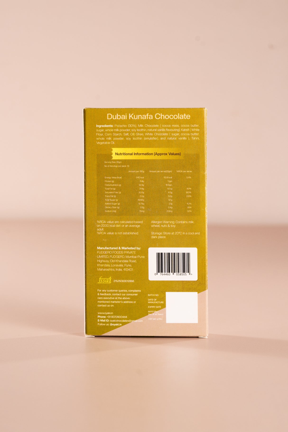 Oyaki Dubai Kunafa Chocolate (200g)